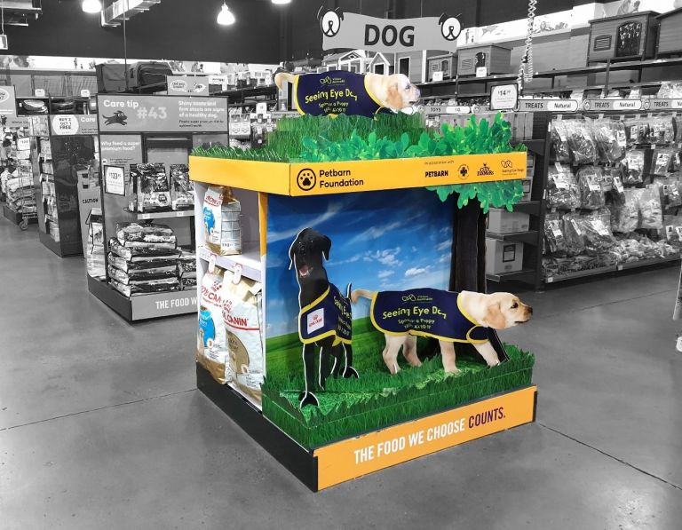Petbarn Seeing Eye Dog Pallet Display id8 Studio