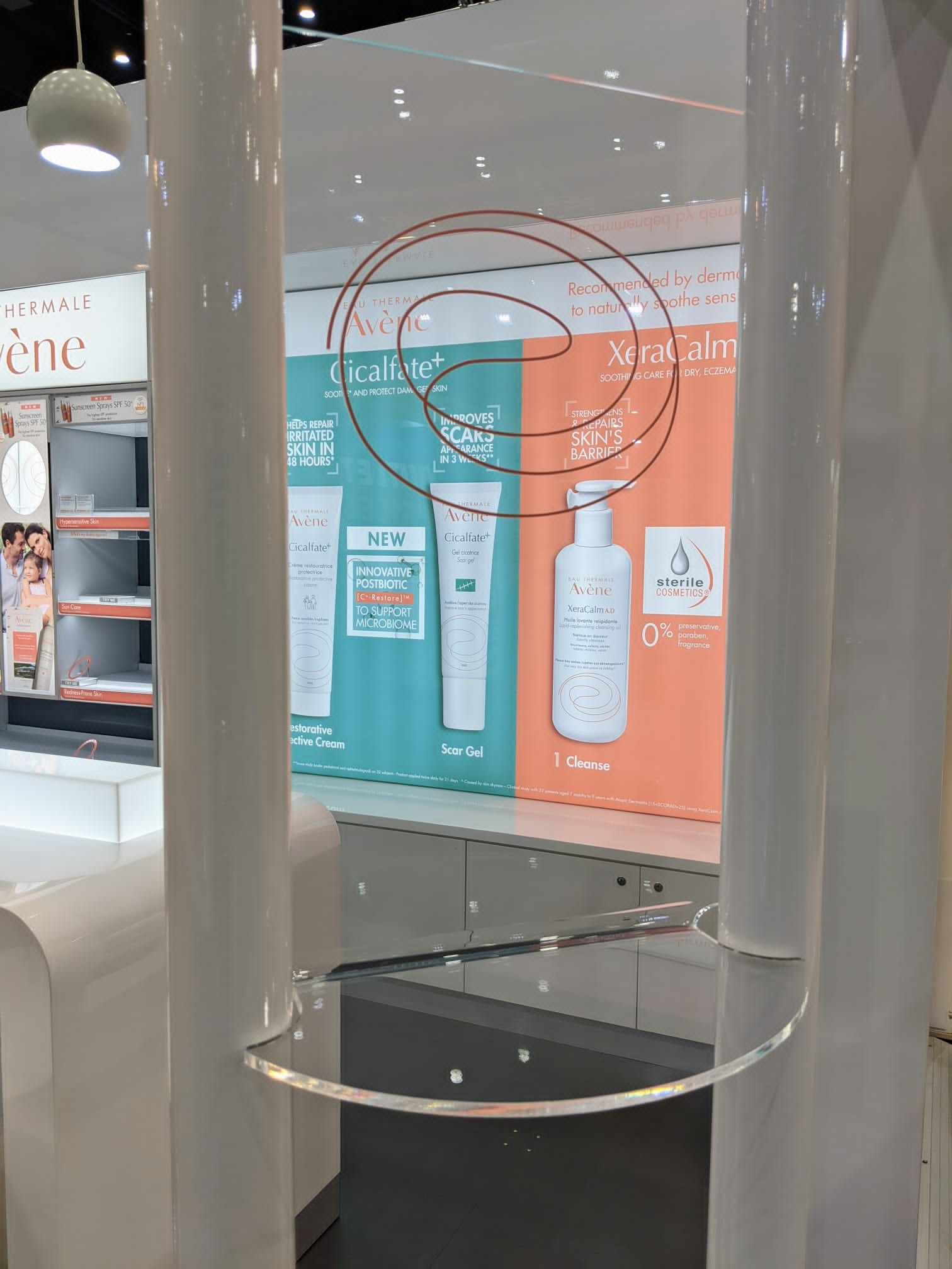 Avene expo stand with brand logo